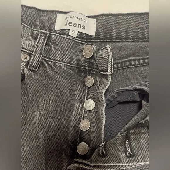 Reformation Cynthia Patch High Rise Straight Jeans - Picture 7 of 9